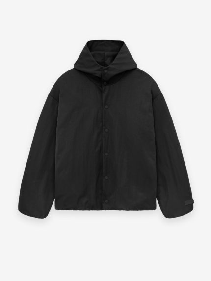 Fear of God Essentials Textured Nylon Coaches Jacket (Black)
